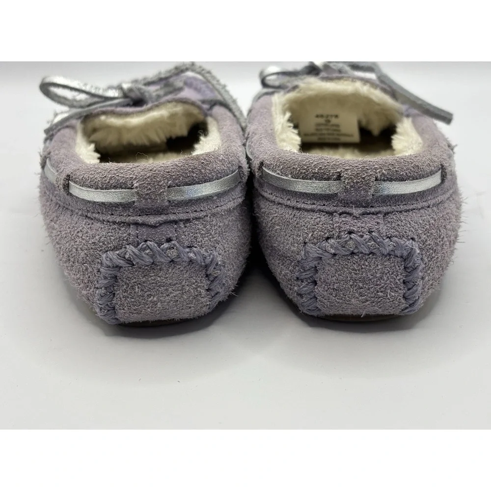 MINNETONKA Moccasins Cassie Shoes Girls Lined Flats Slippers Suede-9T Purple